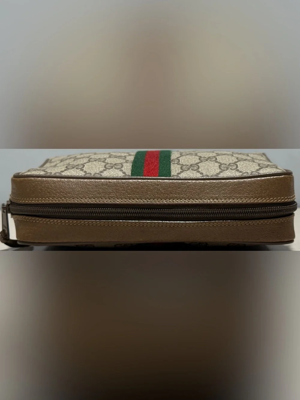 GUCCI Vintage GG Supreme Web Sherry Line Clutch Bag